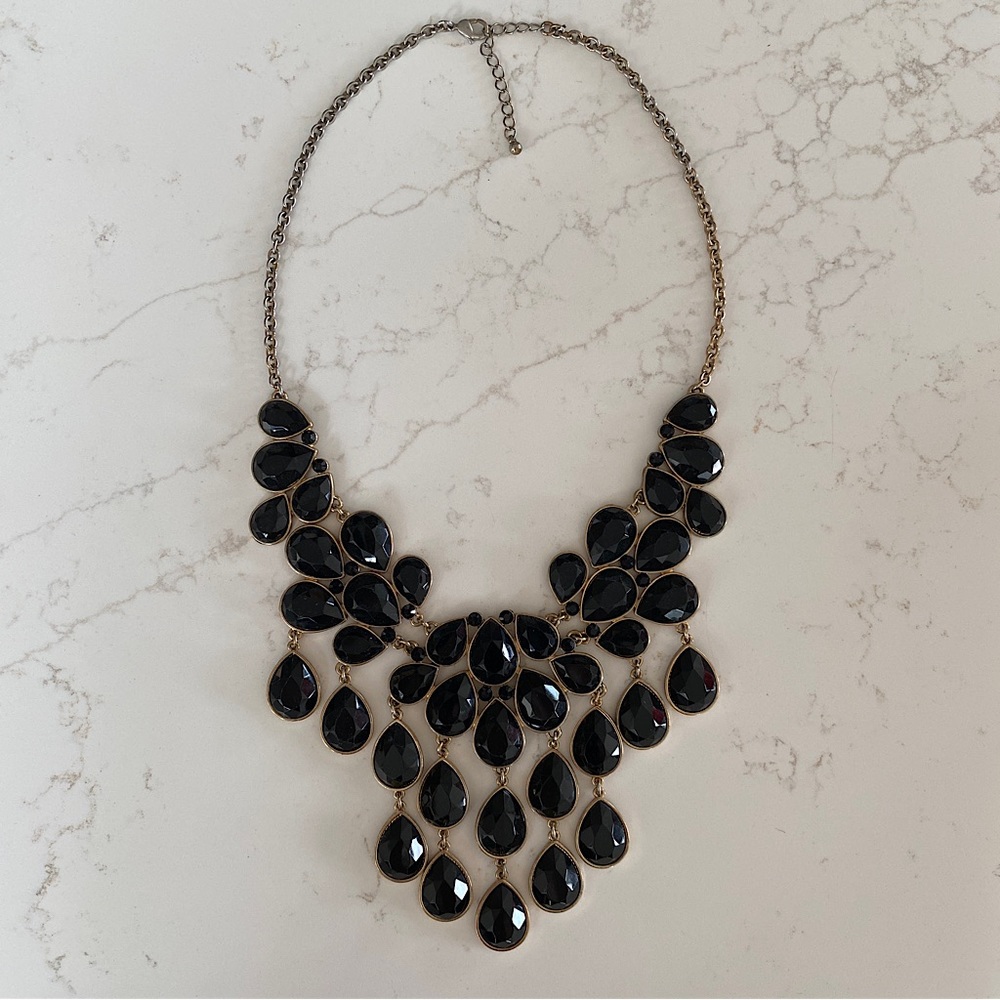 black drop statement necklace